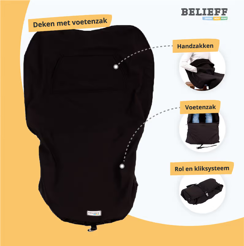 Belieff Kinder-Fleecedecke mit Fußsack – Doppellagig – Eingrifftaschen