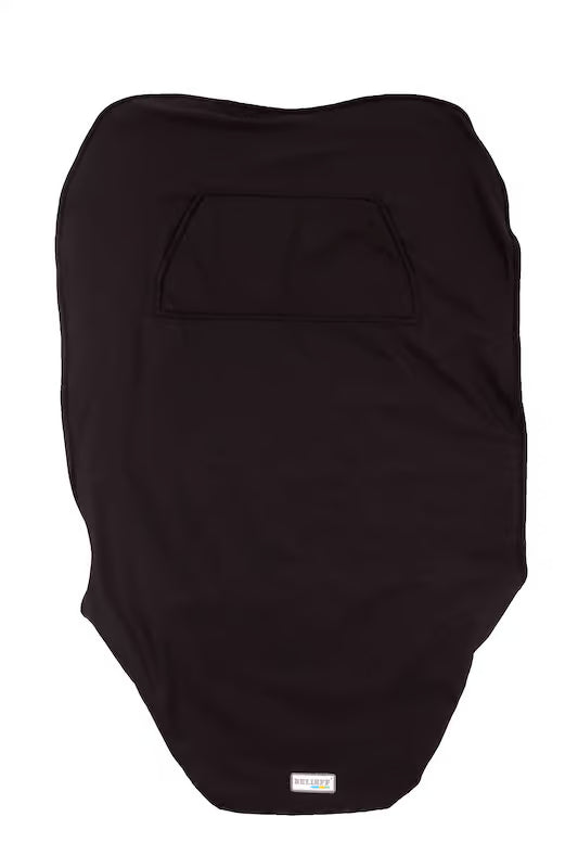 Belieff Kinder-Rollstuhldecke mit flexibler Rückseite, Eingrifftaschen, doppellagig, Schwarz
