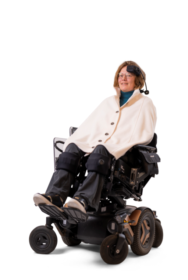 Wollen rolstoel poncho Demi - dames - Mos collectie - made in Nederland