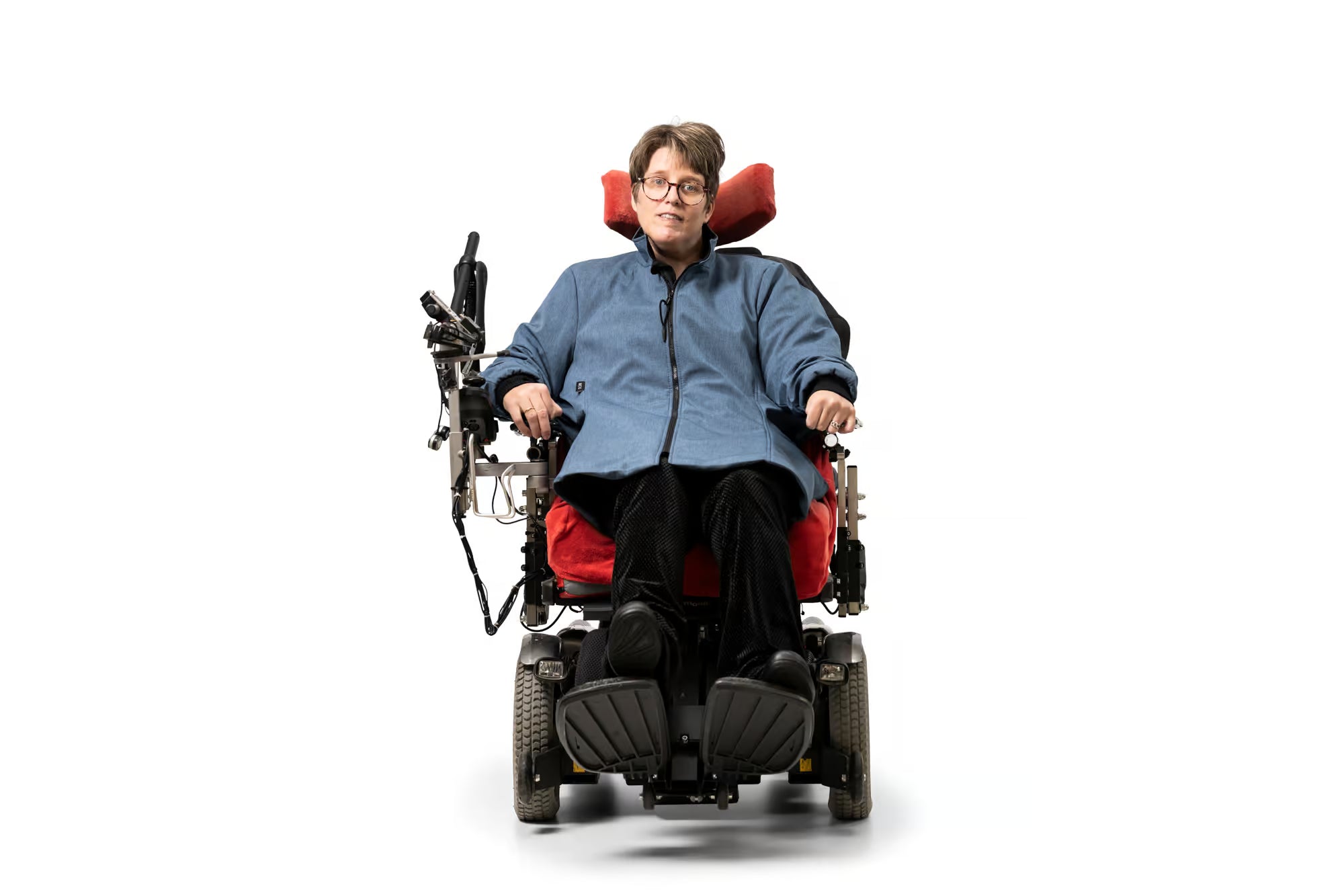 Rolstoel jas AKI - dubbelgevoerd - makkelijk in gebruik - rugsluiting - MOS collectie