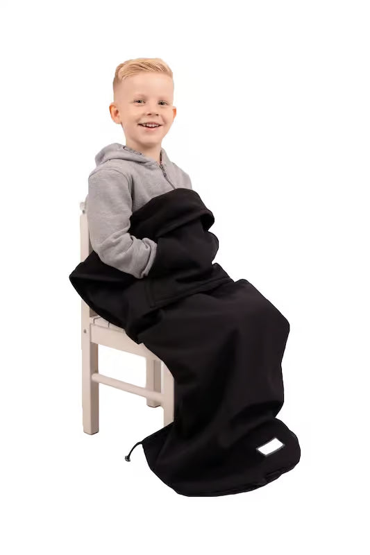 Belieff Kids deken met flexibele onderlaag - Dubbel gevoerd - water en wind afstotend - Zwart