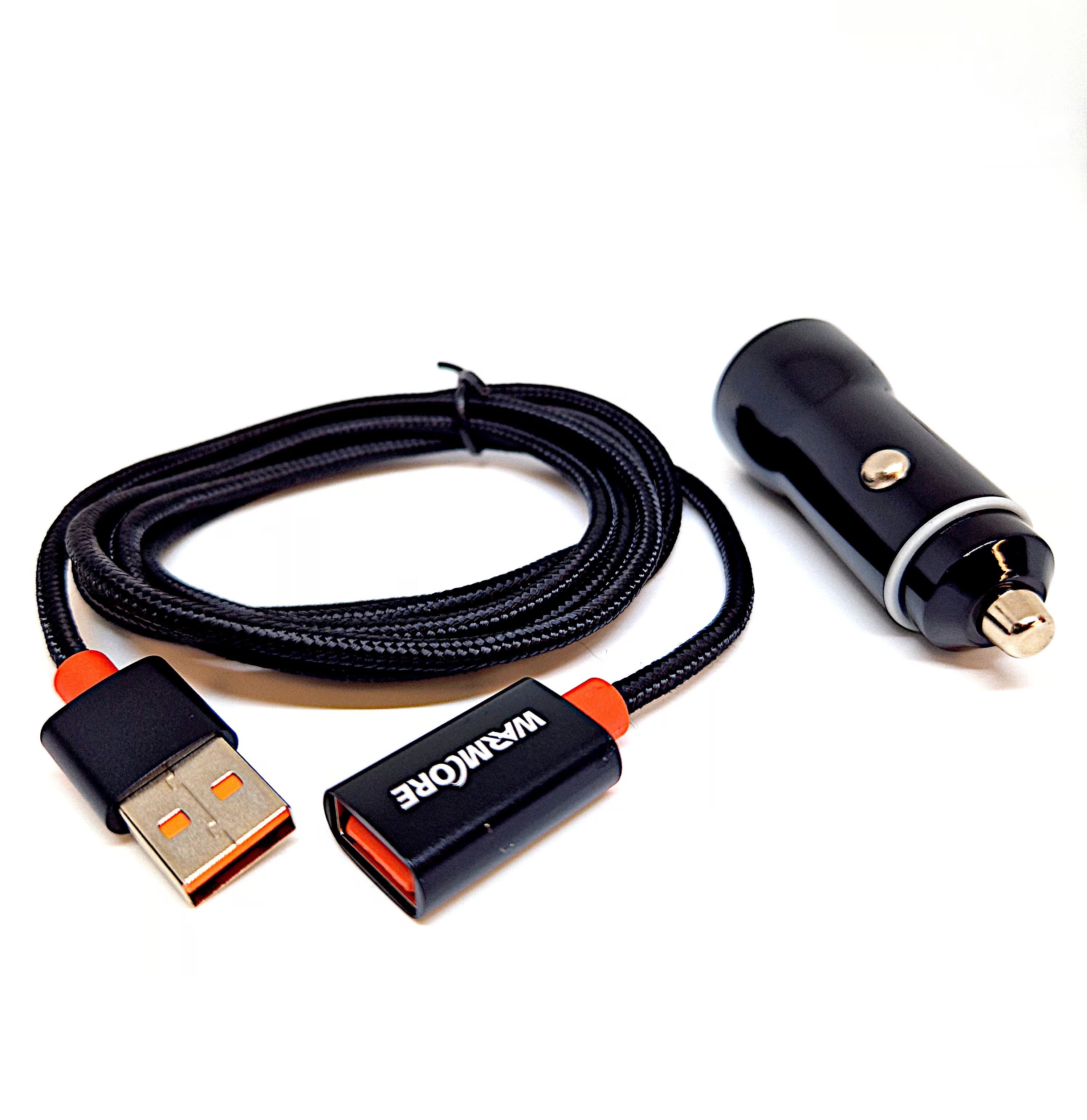 Belieff USB-kabel 2 m + autoadapter