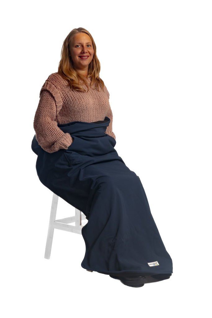 Belieff open outdoor deken fleece (dubbel gevoerd) met handzakken en voetbescherming - Belieff