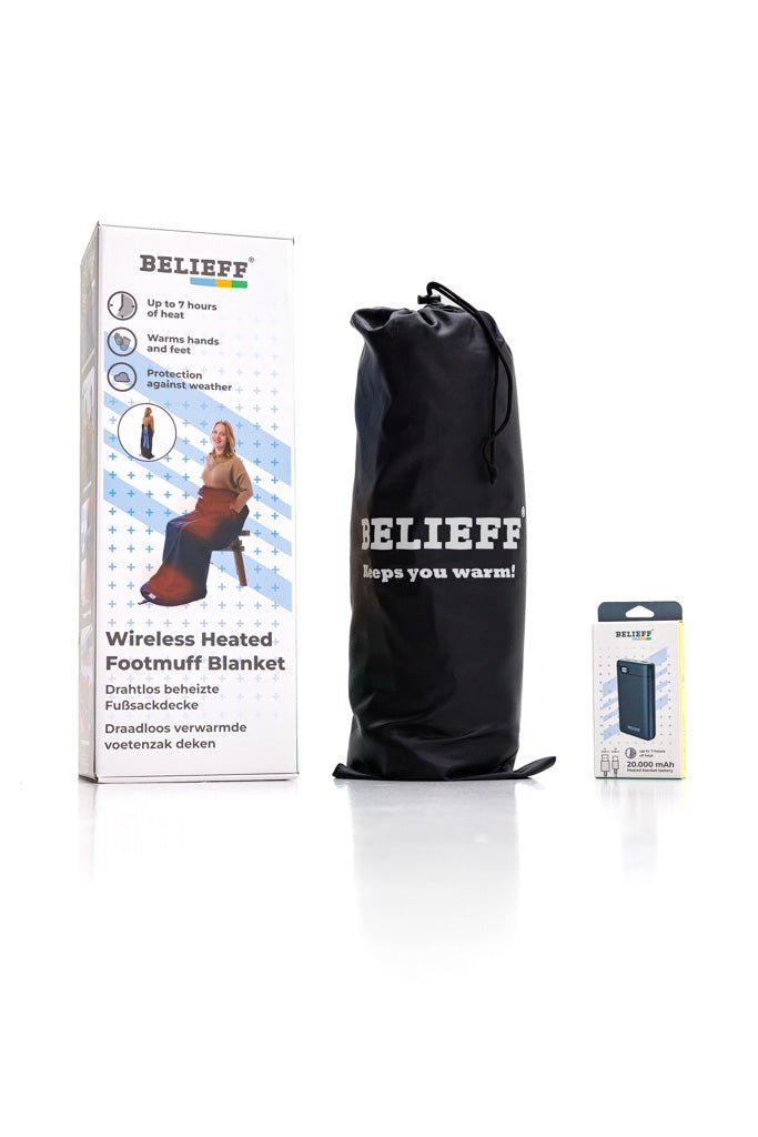 Verwarmde voetenzak met powerbank - Belieff