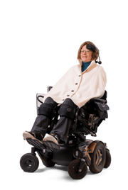 Wollen rolstoel poncho Demi - dames - Mos collectie - made in Nederland - Belieff