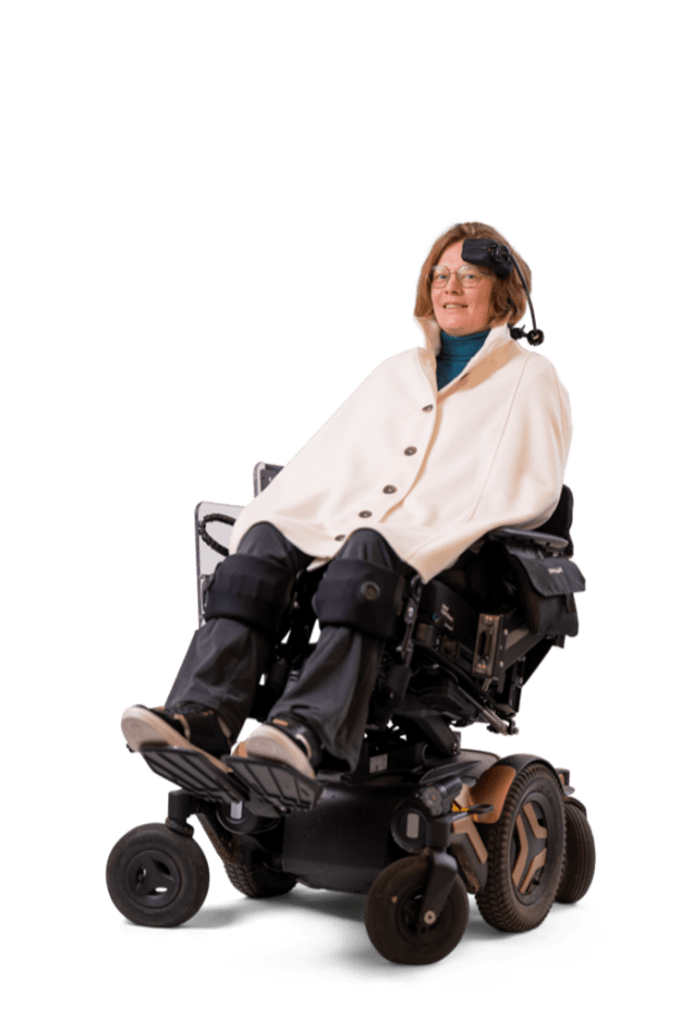 Wollen rolstoel poncho Demi - dames - Mos collectie - made in Nederland - Belieff